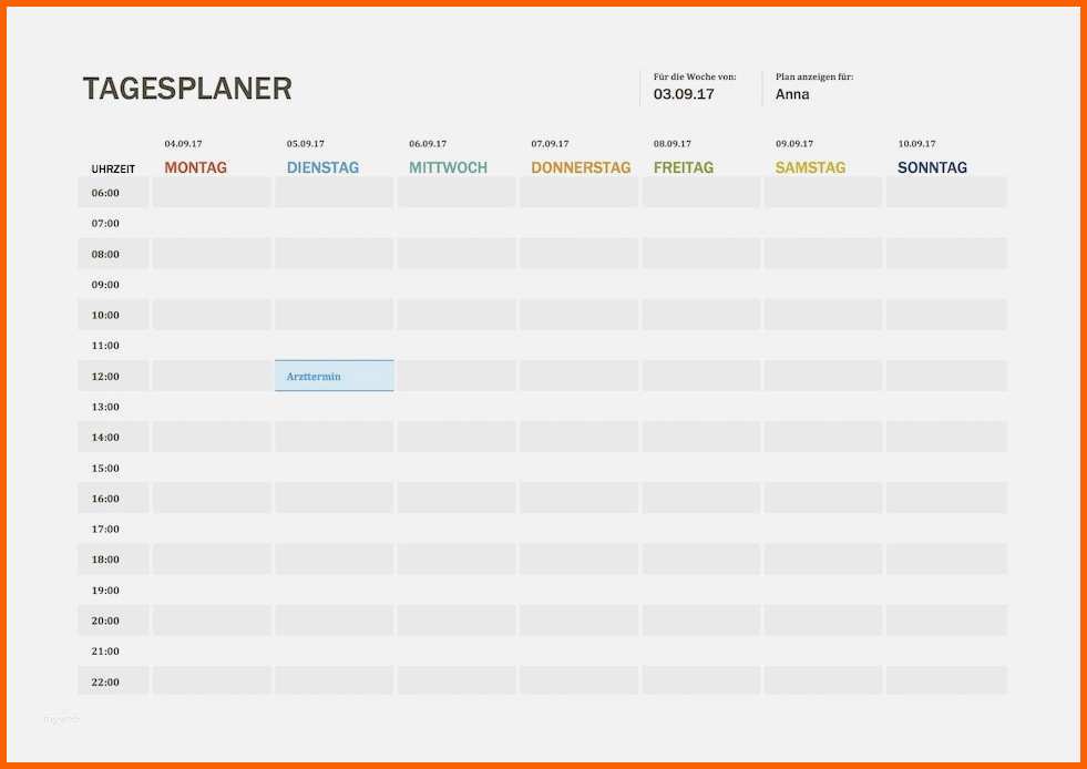 Empfohlen Terminplaner Vorlage Gut Tagesplaner Vorlage Excel format