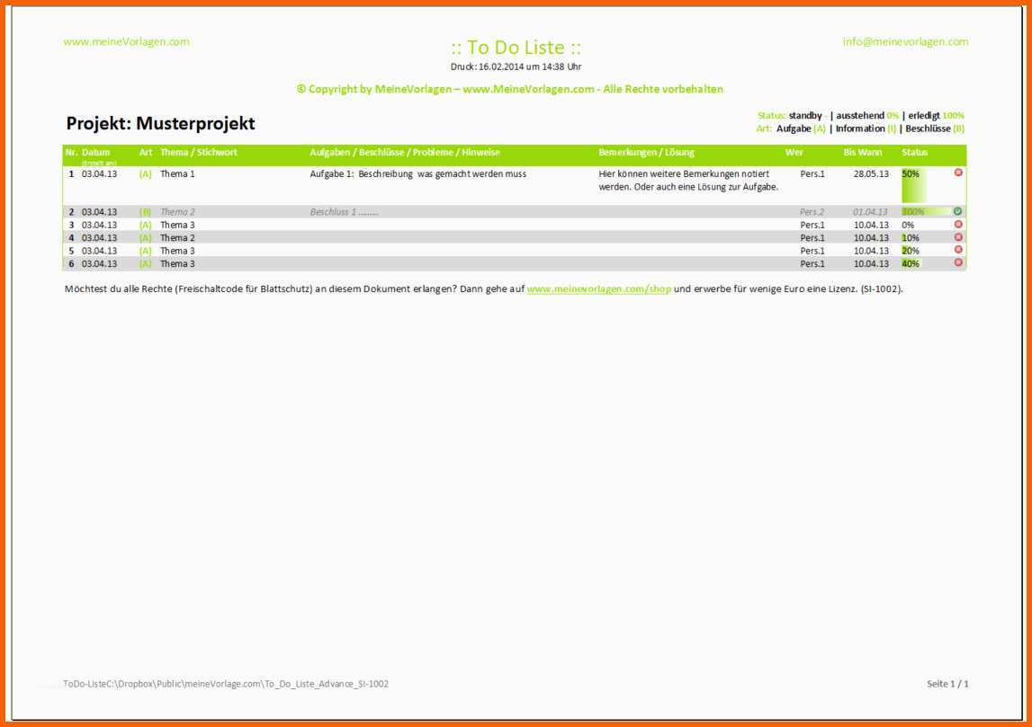 Empfohlen to Do Liste Excel Vorlage Pendenzenliste Aufgabenliste