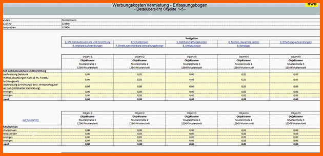 Excel Vorlage Vermietung Und Verpachtung