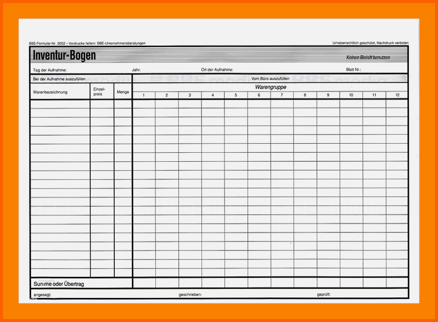 Erschwinglich 15 Inventur Vorlage Excel