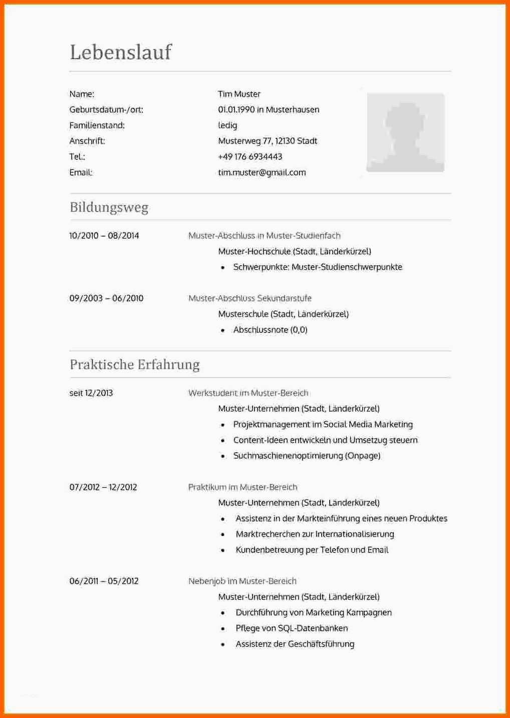Erschwinglich 20 Openoffice Vorlage Lebenslauf | Kostenlos ...