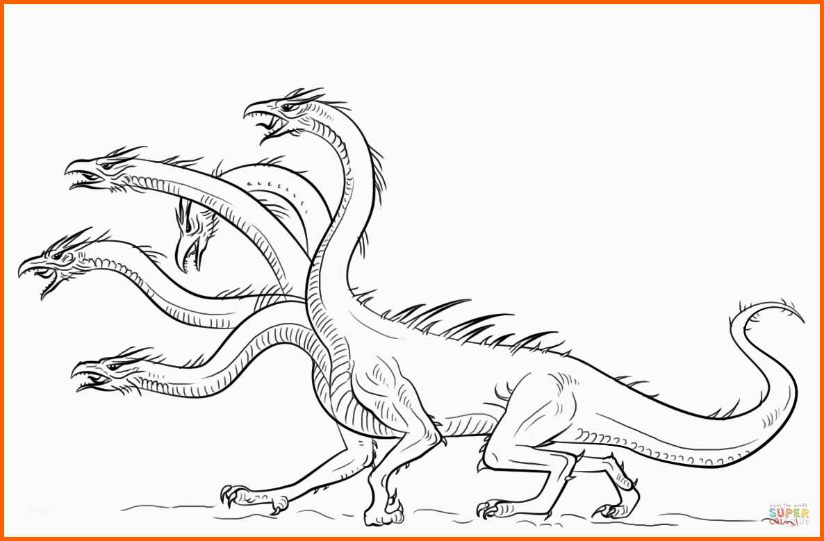 Erschwinglich Ausmalbild Hydra Drachen