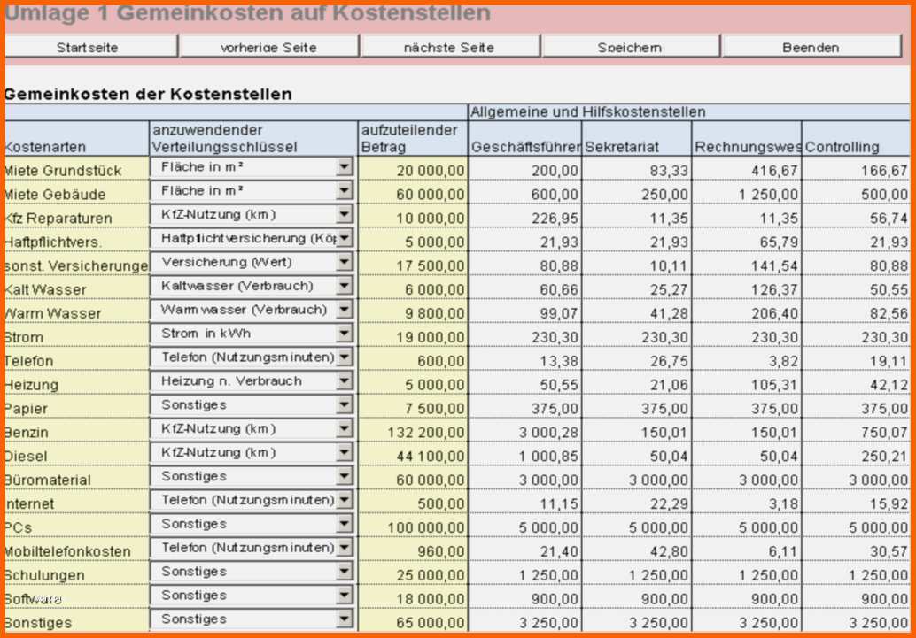 betriebsabrechnungsbogen vorlage grosartig rs kosten leistungs rechnung excel vorlagen shop