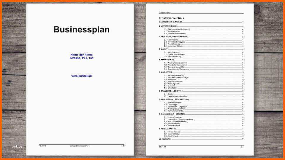 Erschwinglich Businessplan Vorlage Schweiz Kostenlos