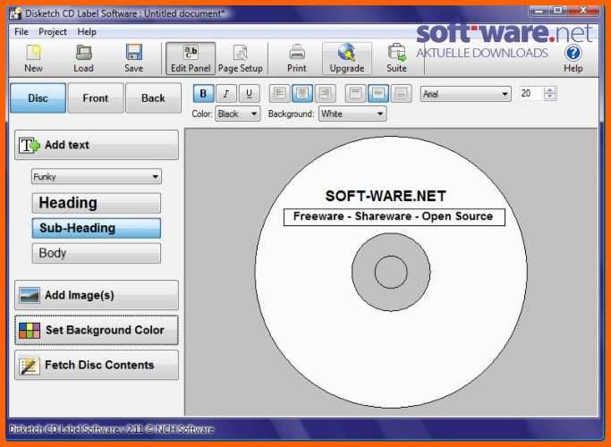 Erschwinglich Disketch Disc Label software Download Windows Deutsch