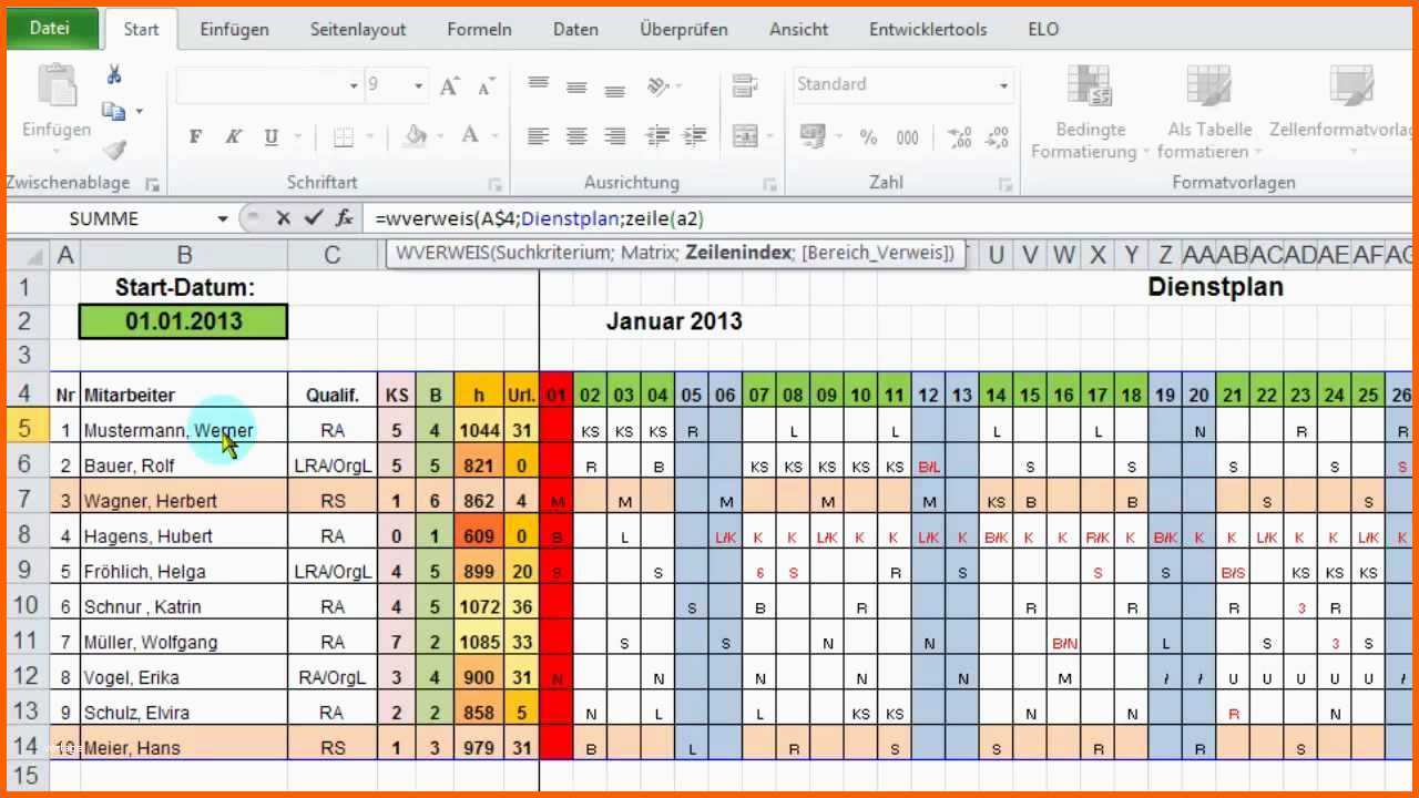 Erschwinglich Excel Monatsübersicht Aus Jahres Dienstplan Ausgeben Per