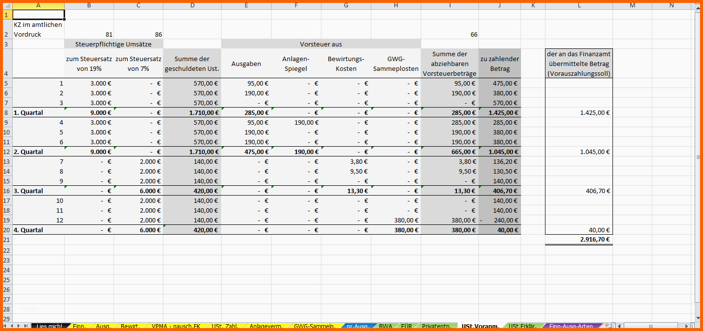 Erschwinglich Excel Vorlage Einnahmenüberschussrechnung EÜr 2013