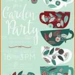 Erschwinglich Gartenparty Tee Brautdusche Einladung Vorlage Stock Vektor