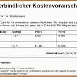 Erschwinglich Gratis Kostenvoranschlag Vorlage &amp; Muster