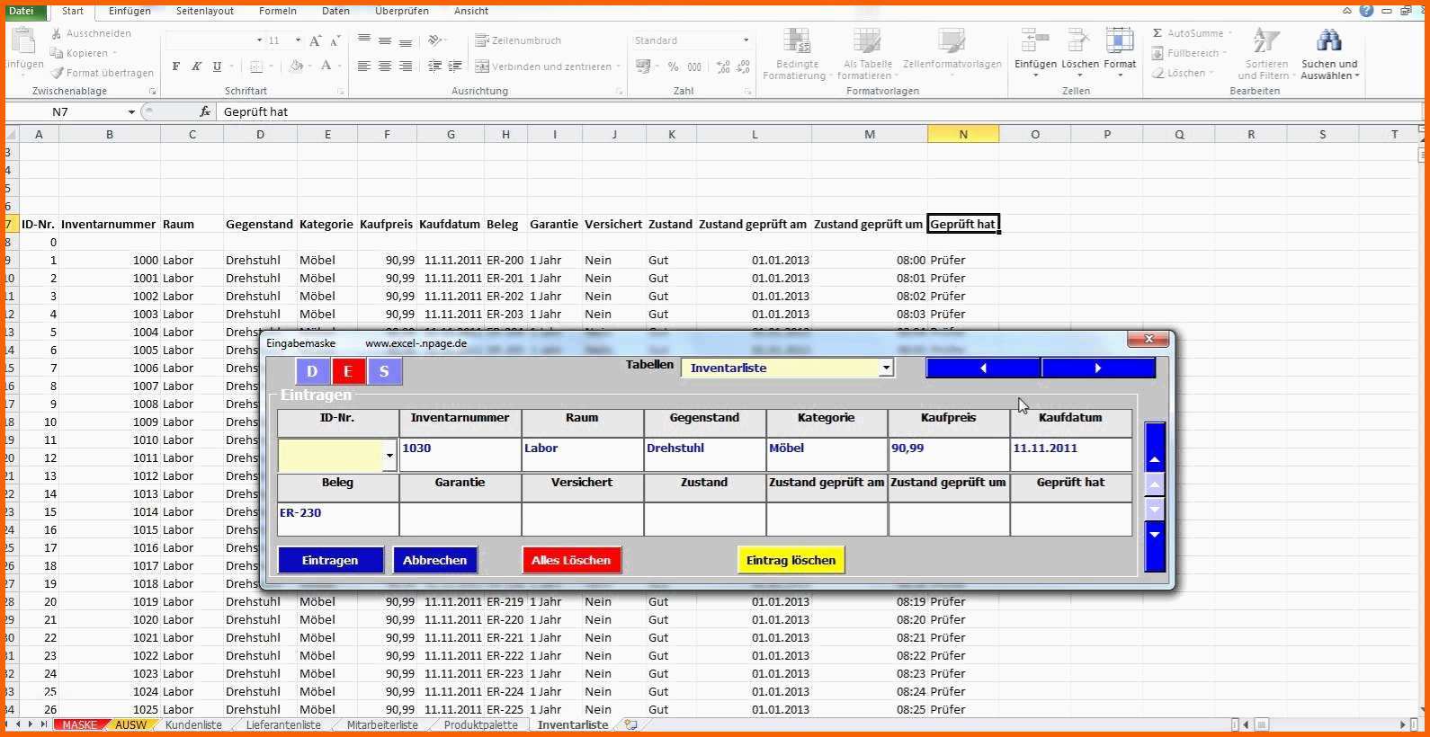 Erschwinglich Inventur Vorlage Excel Kostenlos Excel Tabelle Vorlage