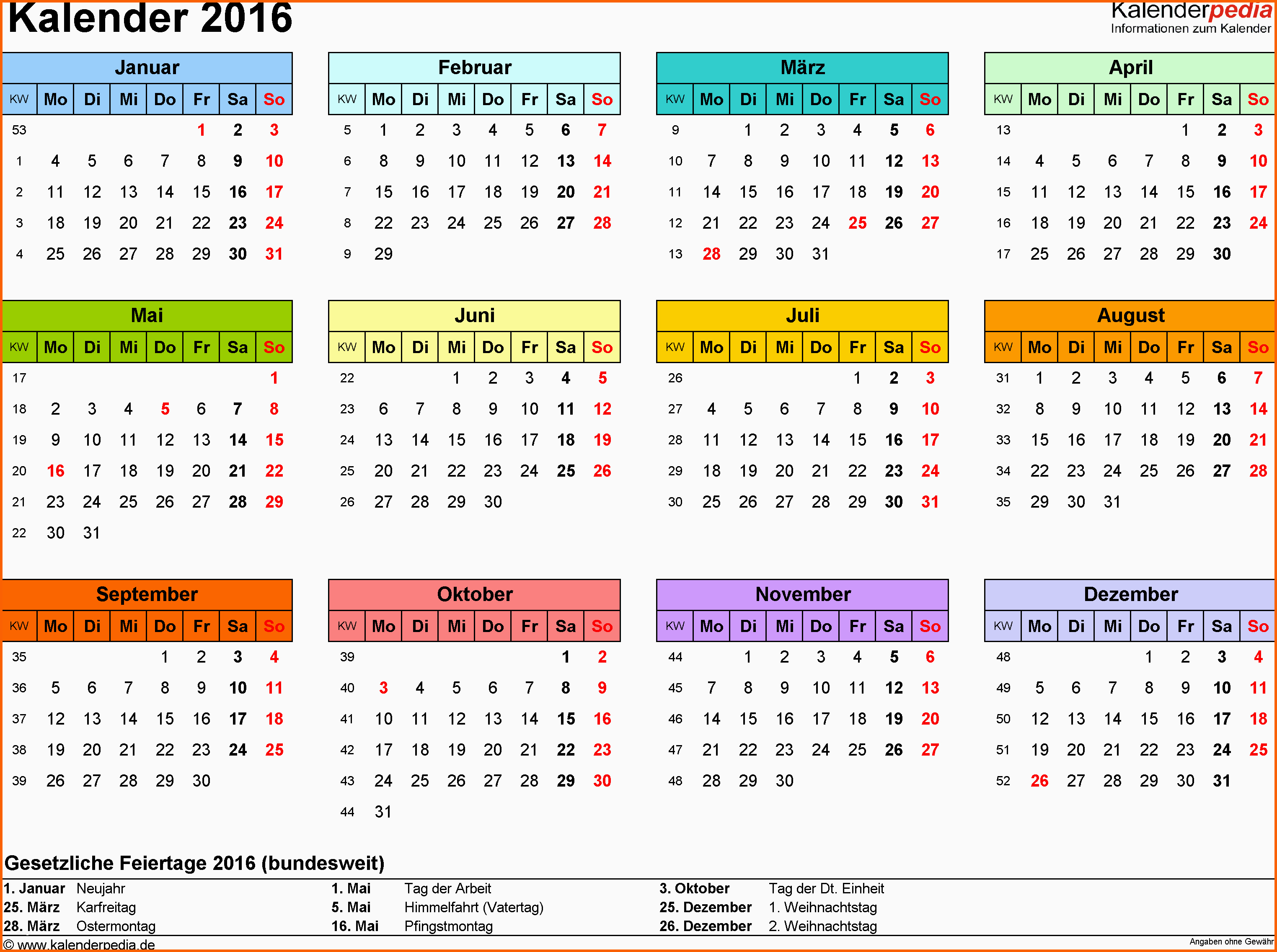 Erschwinglich Kalender 2016 In Word Zum Ausdrucken 16 Kostenlose Vorlagen