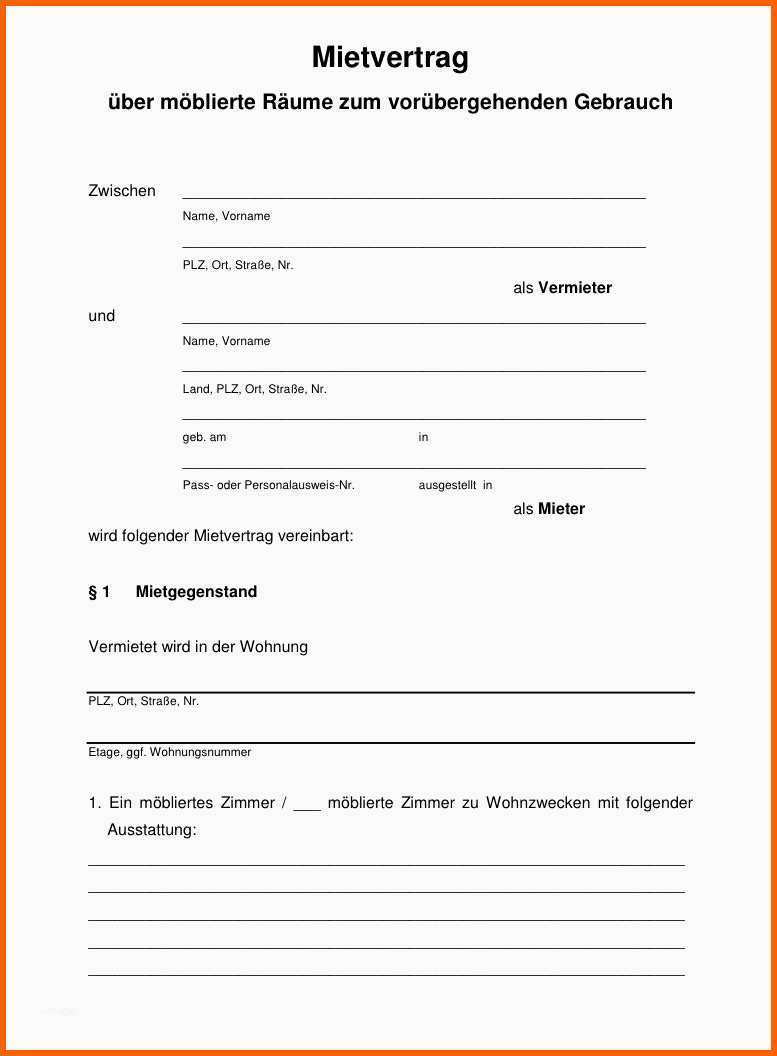 Erschwinglich Kündigung Vorlage Mietvertrag