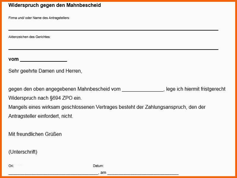 Erschwinglich Mahnbescheid Widerspruch Vorlage Download – Kostenlos – Chip