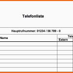 Erschwinglich Muster Telefonliste Mit Externe Und Interne Nr