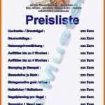 Erschwinglich Preisliste Nagelstudio Vorlage