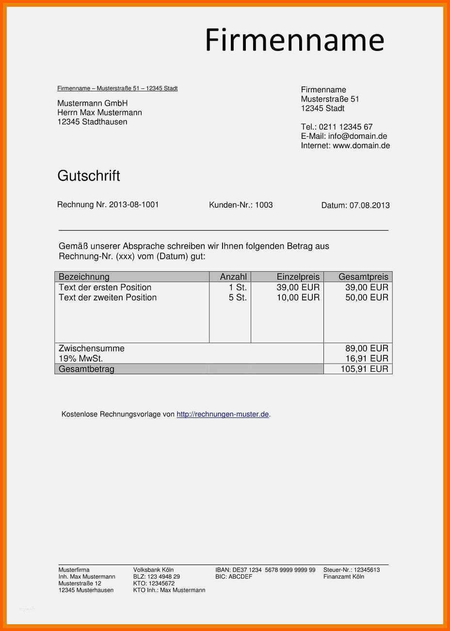 Erschwinglich Rechnung Schreiben Vorlage Kostenlos Word Erstaunlich 14