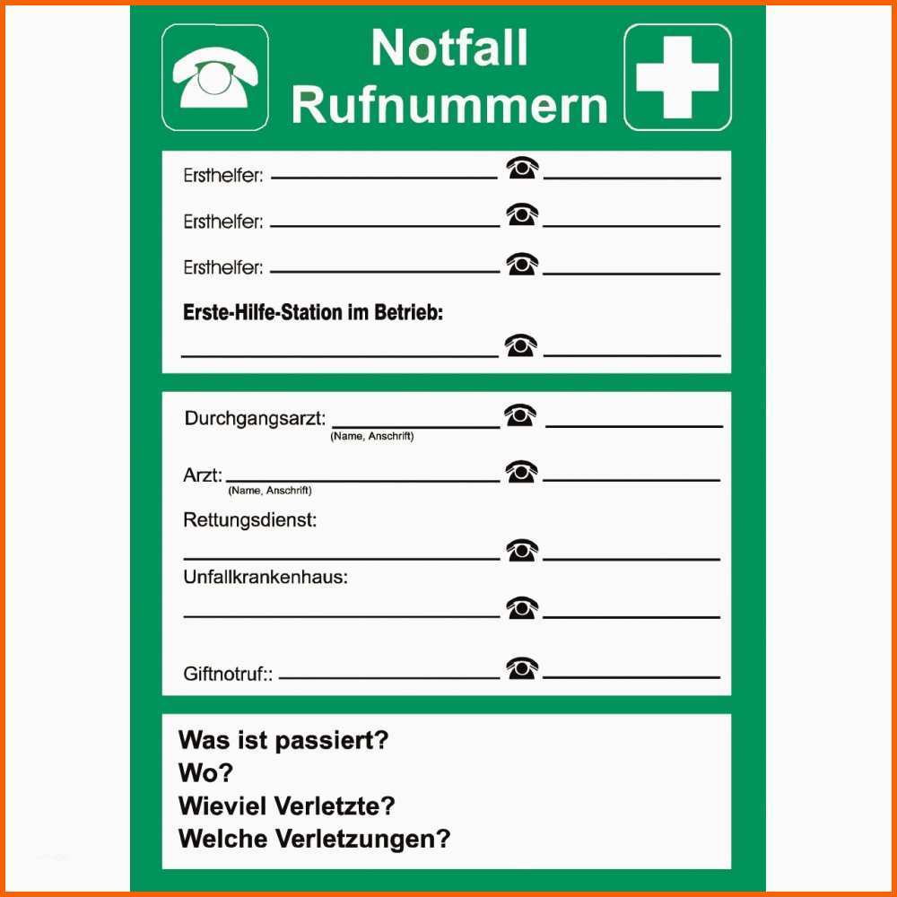 Erschwinglich Rettungsschild Hinweis „notfall Rufnummern“ Zum