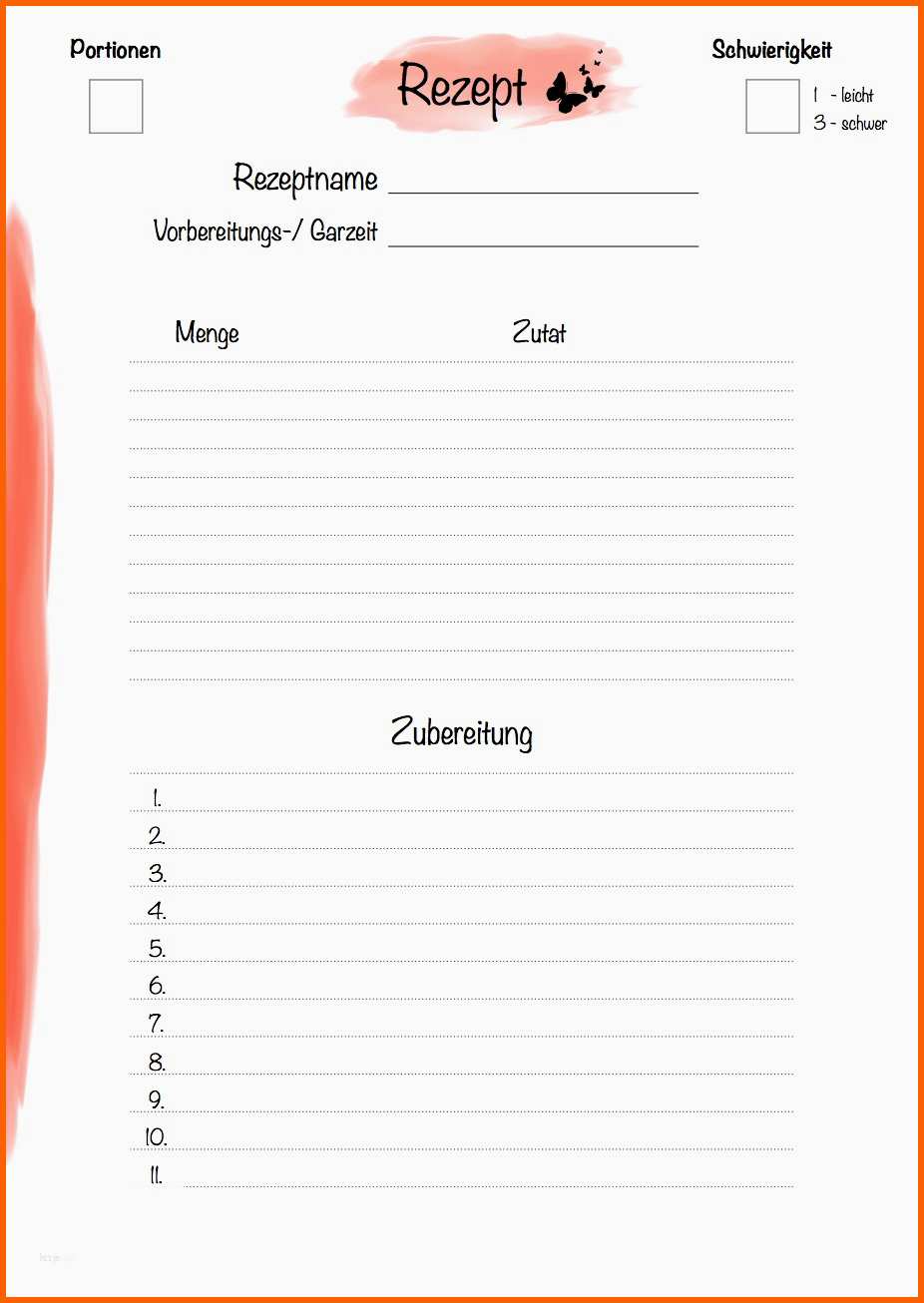 Erschwinglich Rezept Gestalten Vorlage Elegant Kochbücher Rezept