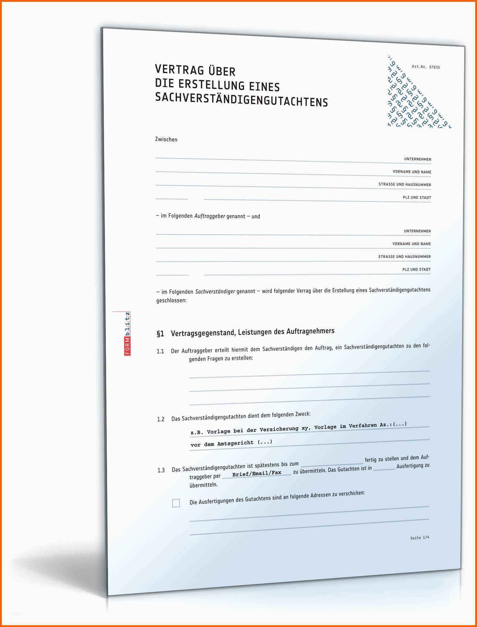 Erschwinglich Vertrag Sachverständigengutachten