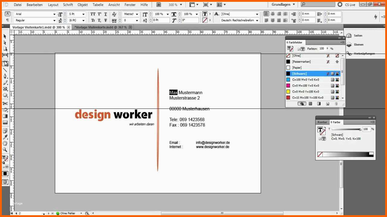 Erschwinglich Visitenkarte In Indesign Erstellen [tutorial Vorlage] Teil