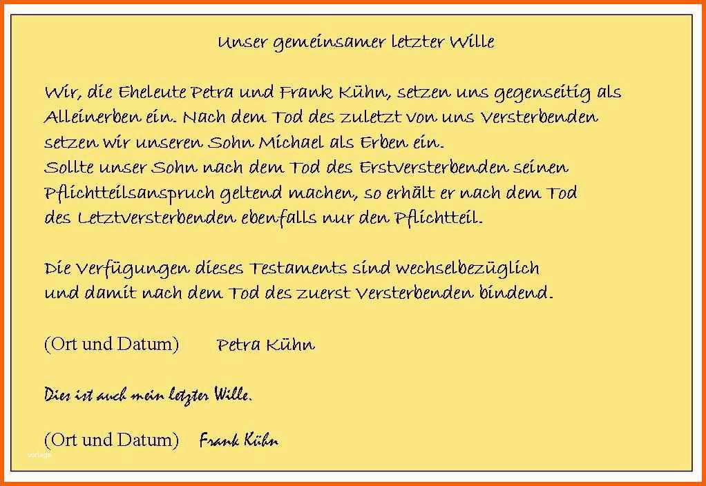 Erschwinglich Vorlage Berliner Testament – Vorlagen 1001 1 Erschwinglich Vorlage Berliner Testament – Vorlagen 1001