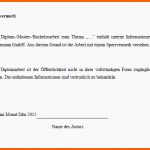 Erschwinglich Vorlage Schreiben Von Sperrvermerk Bei Bachelorarbeiten