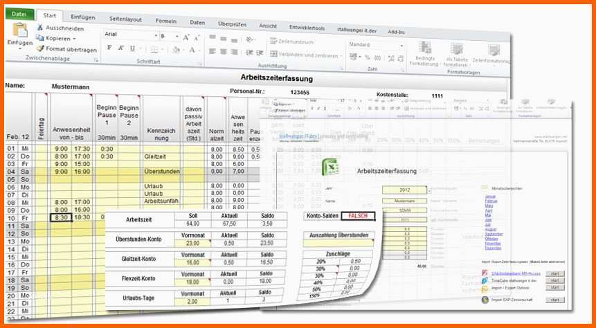 Erschwinglich Zeiterfassung Excel