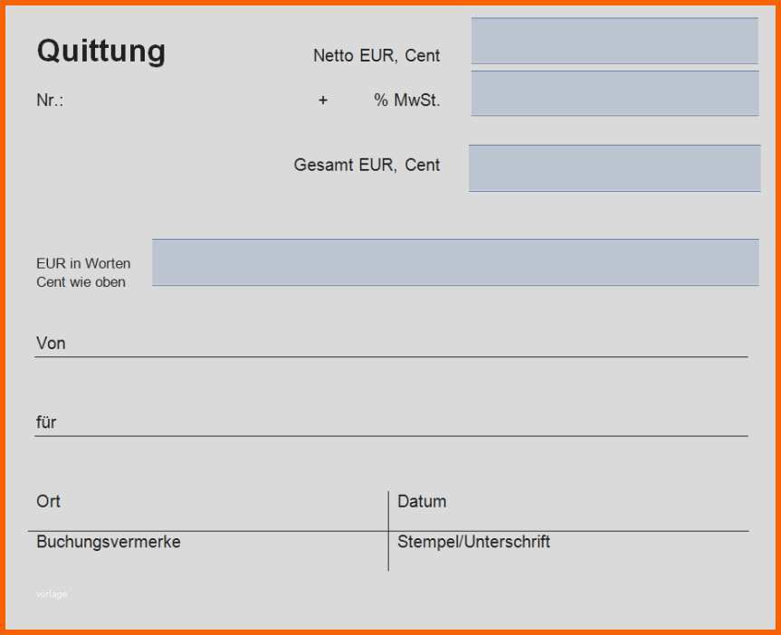 Erstaunlich 18 Quittung Vorlage Vorlagen123 Vorlagen123