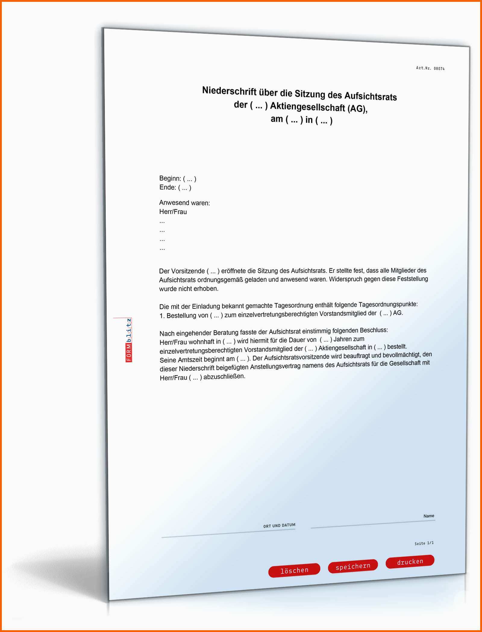 Erstaunlich Bestellung Vorstand Aktiengesellschaft Muster Zum Download