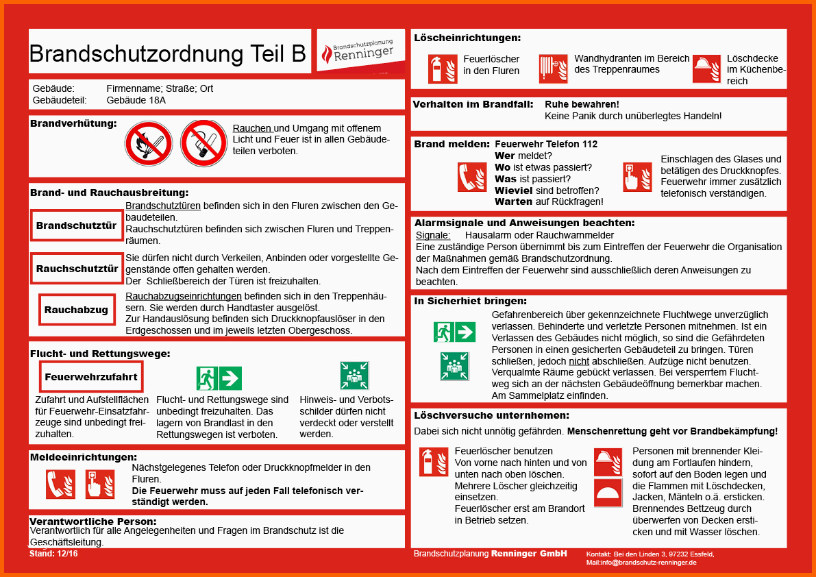 Erstaunlich Brandschutzordnung