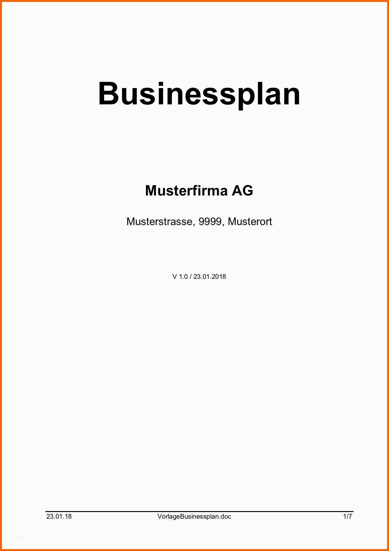 Erstaunlich Businessplan Vorlage Word format