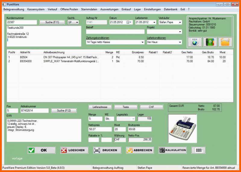 Erstaunlich Download Kalkulation