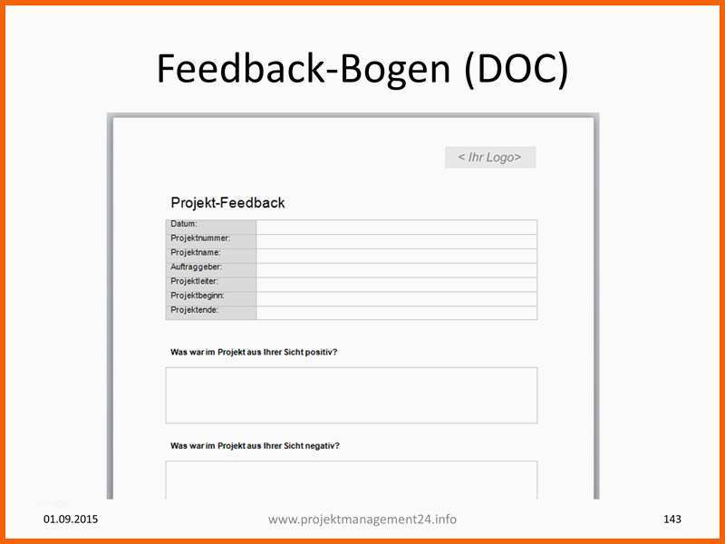 Erstaunlich Feedback Vom Projektteam Einfordern Mit Feedback Bogen