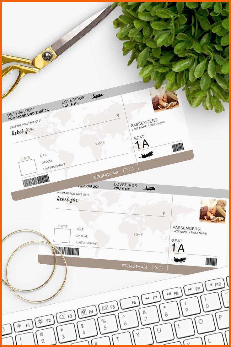 Erstaunlich Flugticket Vorlage Geschenk Vorlagen Frei Gestalten