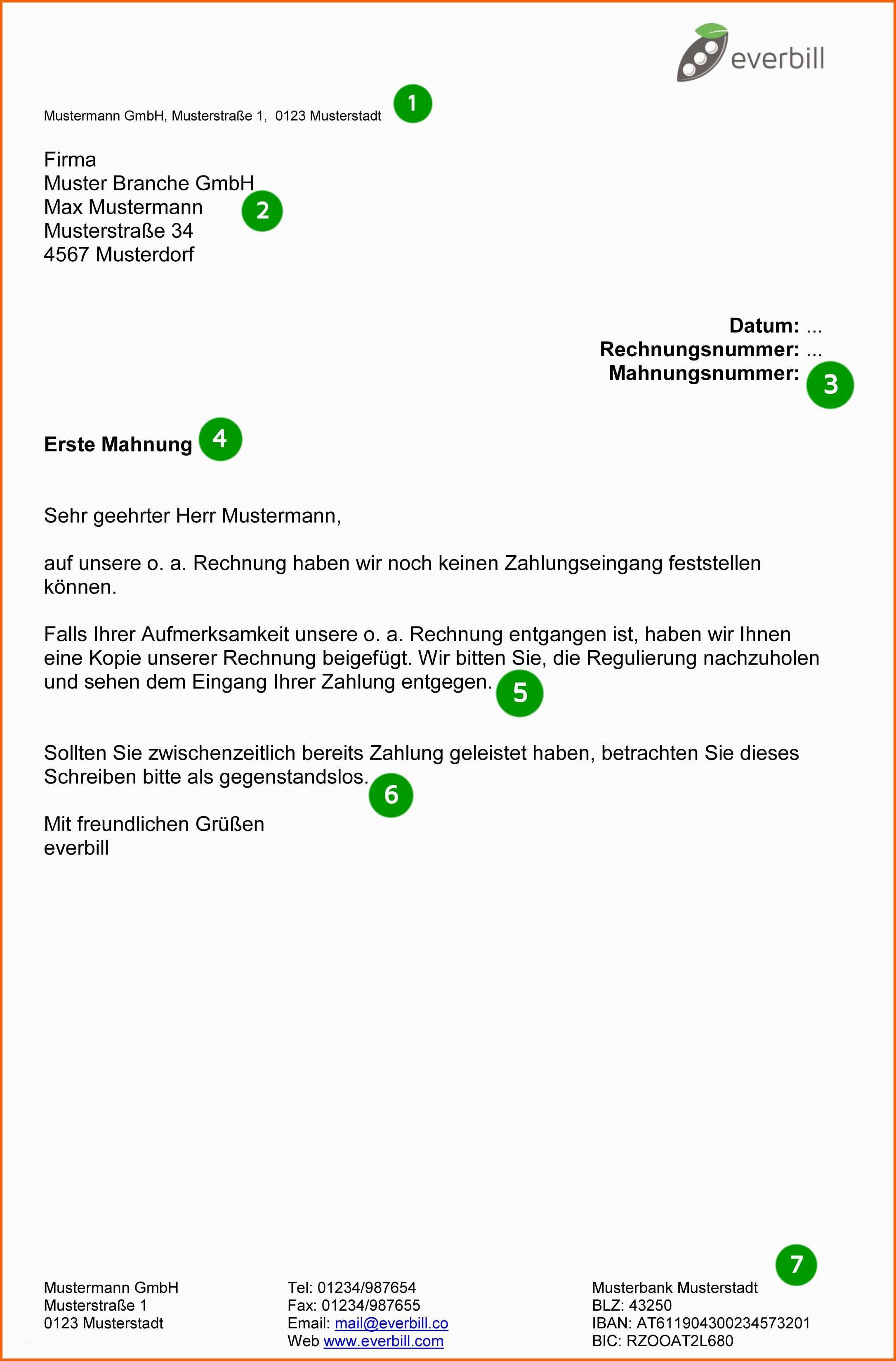 Erstaunlich Gratis Mahnungsvorlage Herunterladen Everbill Magazin