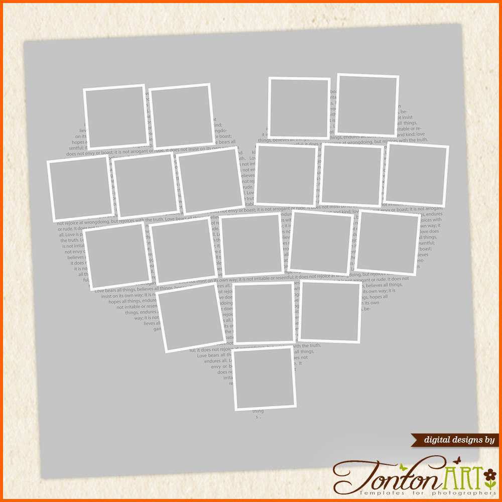 Erstaunlich Herz Foto Collage Vorlage form 24 X 24 & 11 X 11 Shop