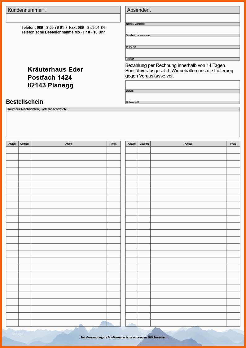 Erstaunlich Kräuterhaus Eder Bestellformular 1 Erstaunlich Kräuterhaus Eder Bestellformular