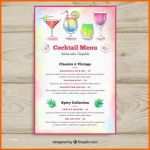 Erstaunlich Kreative Cocktailkarte Vorlage