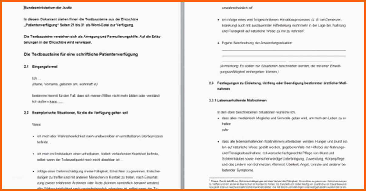 Erstaunlich Patientenverfügung formular Download