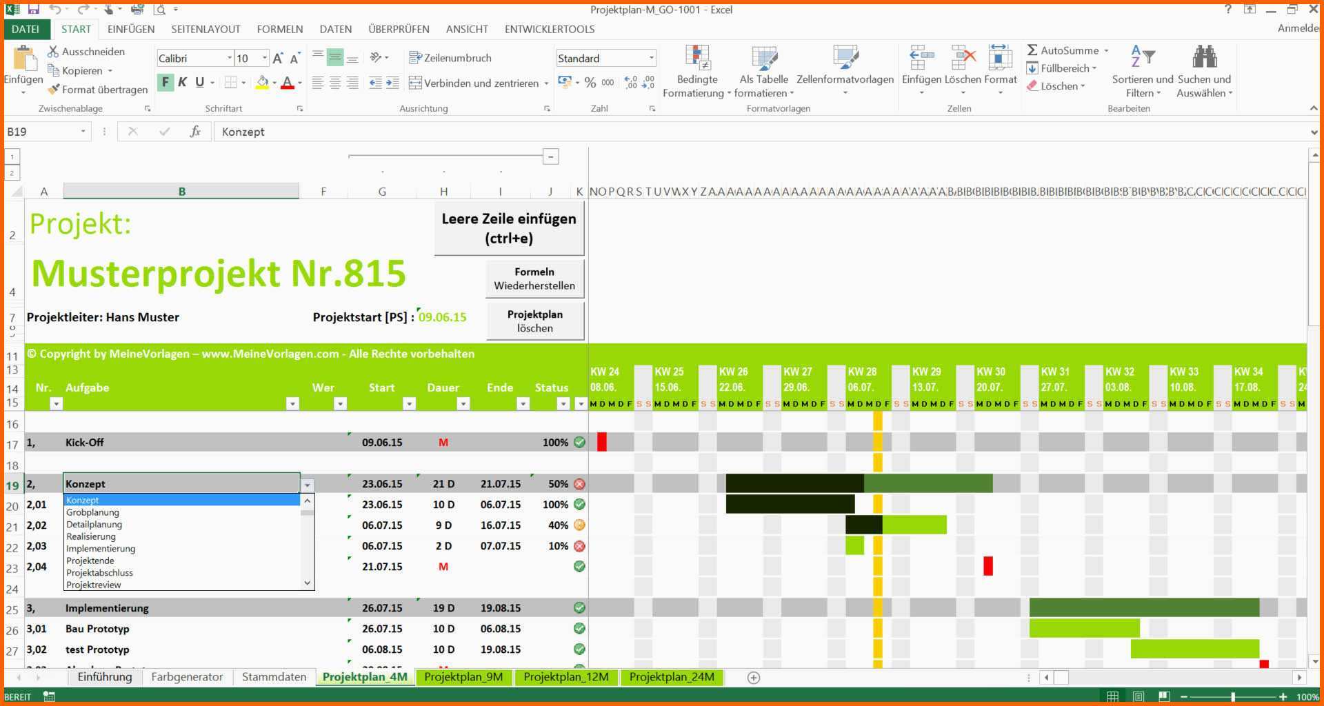 Erstaunlich Projektplan Excel Projektablaufplan Vorlage Muster