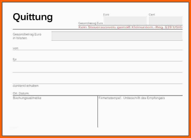 Erstaunlich Quittung Ohne Mwst Vorlage Schönste Quittungsvorlage Ohne