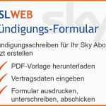 Erstaunlich Sky Kündigung Vorlage Kostenlos