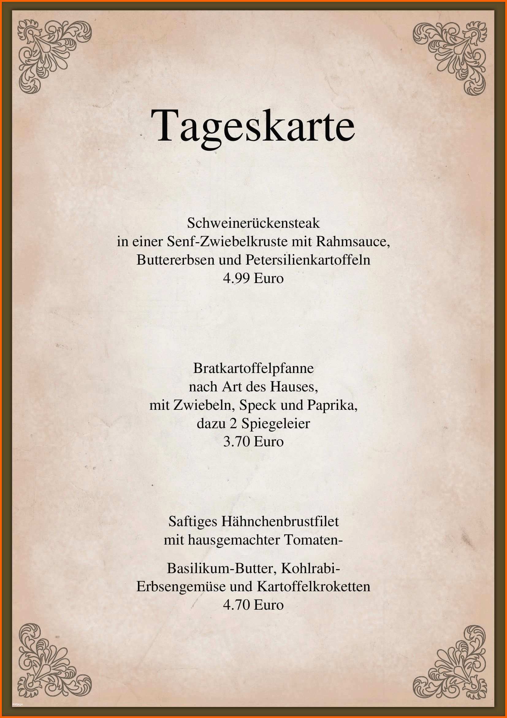 Erstaunlich Speisekarten Vorlagen Kostenlos Ausdrucken Hbsch Blaetter