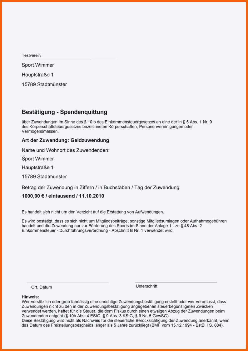 Erstaunlich Spendenbescheinigung Ausstellen Muster