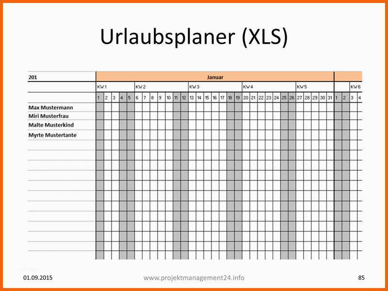 Erstaunlich Urlaubsplaner In Excel Für Ihr Projektteam Erstellen Mit