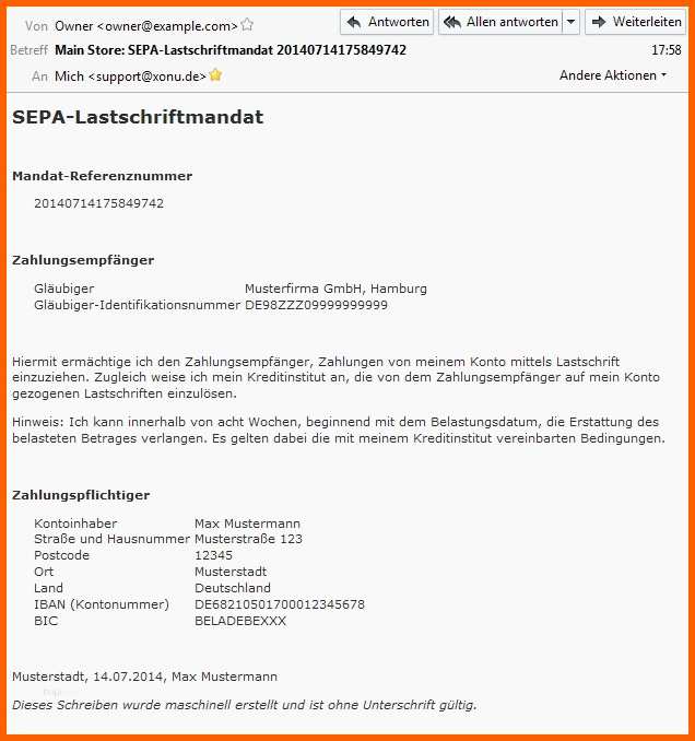 Erstaunlich Vorlage Sepa Lastschriftmandat Papacfo