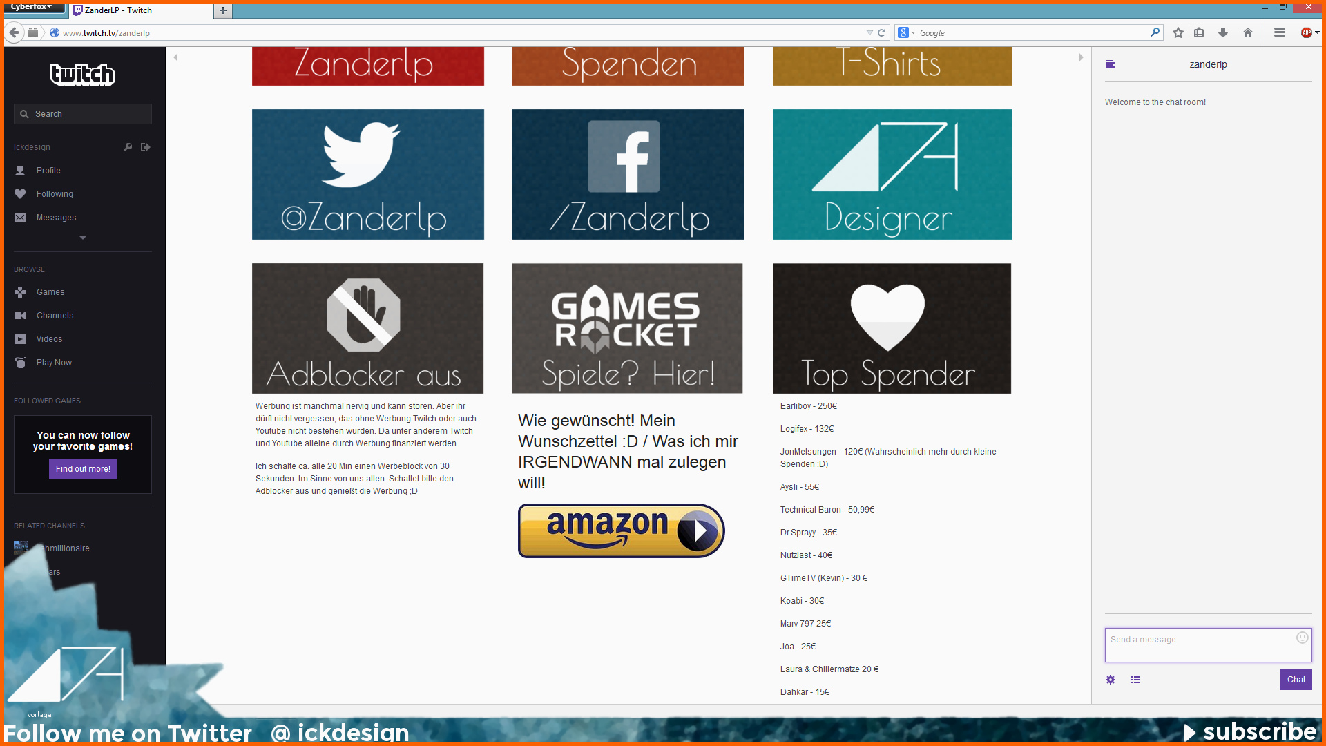 Erstaunlich Zanderlp Twitch Design