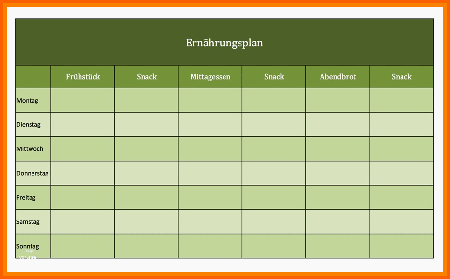 10 wochenplan essen vorlage