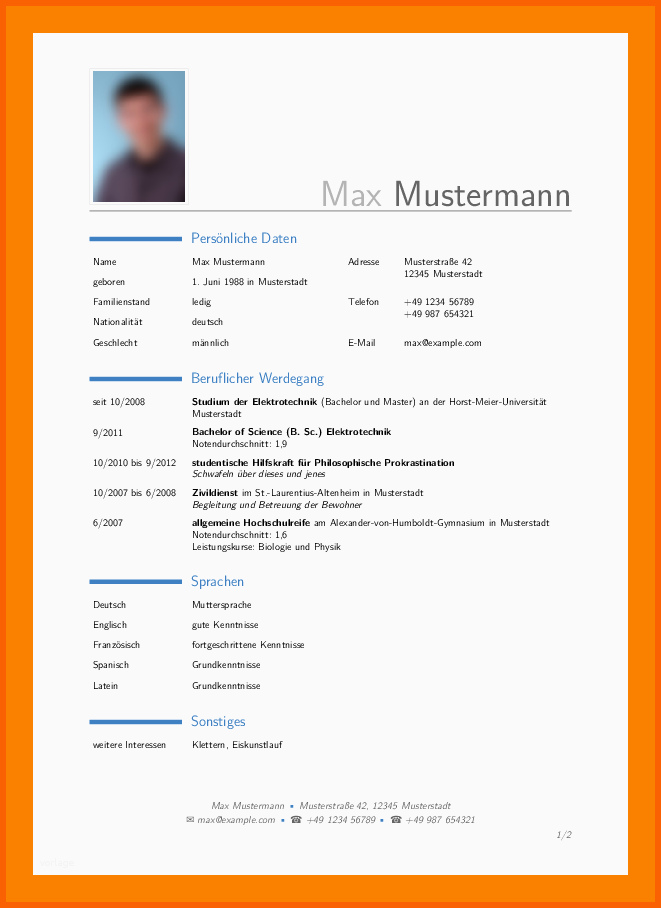 Exklusiv 19 Lebenslauf Vorlage Openoffice