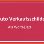 Exklusiv 3 Auto Verkaufsschilder Vorlagen Für Word